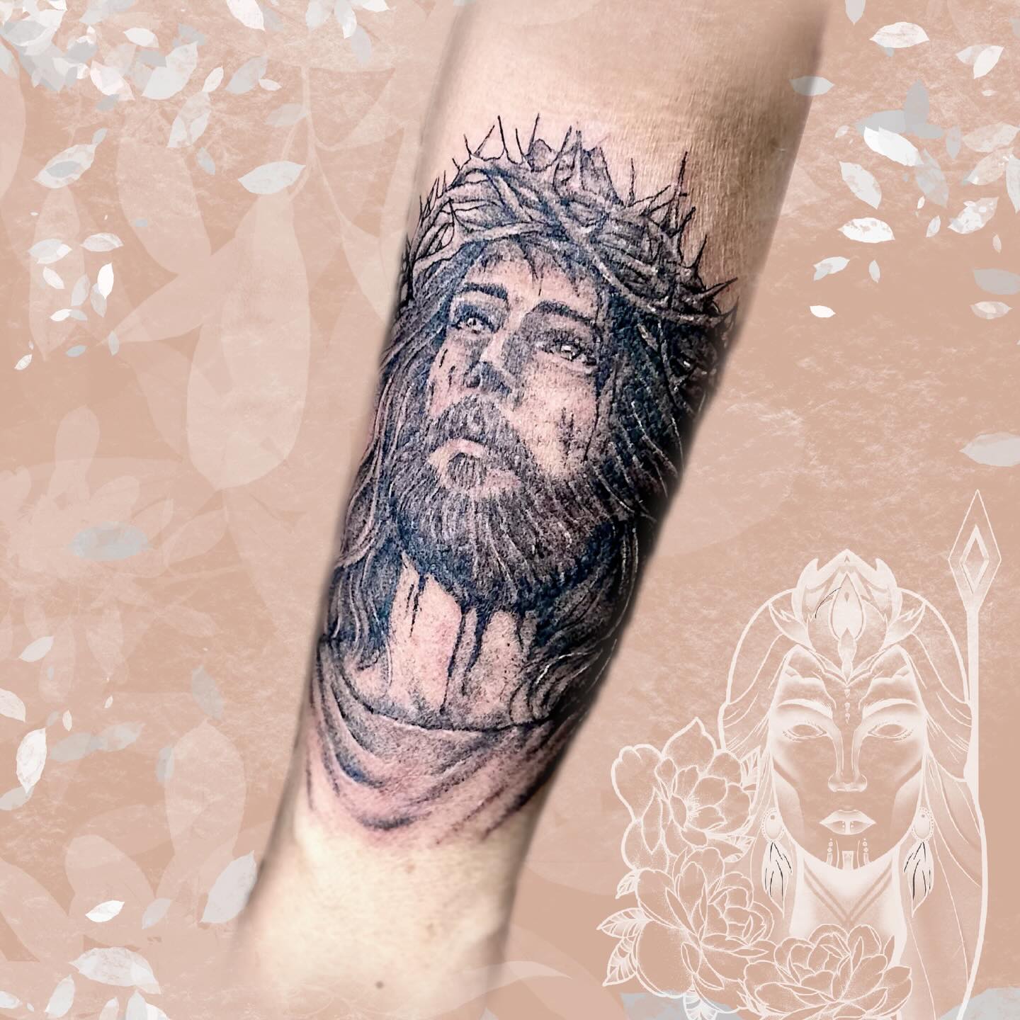 tatouage Christ sur avant bras– Inkaat